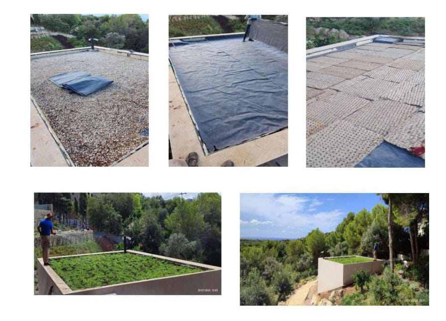 Montaje de techo verde en Málaga